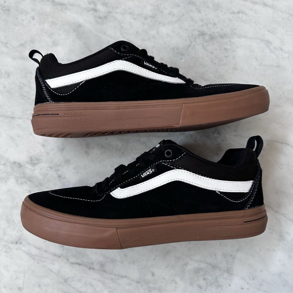 Vans Kyle Walker Pro Black Gum Men's 8.5 Suede Shoes Sneakers White Side Stipes - Picture 3 of 13